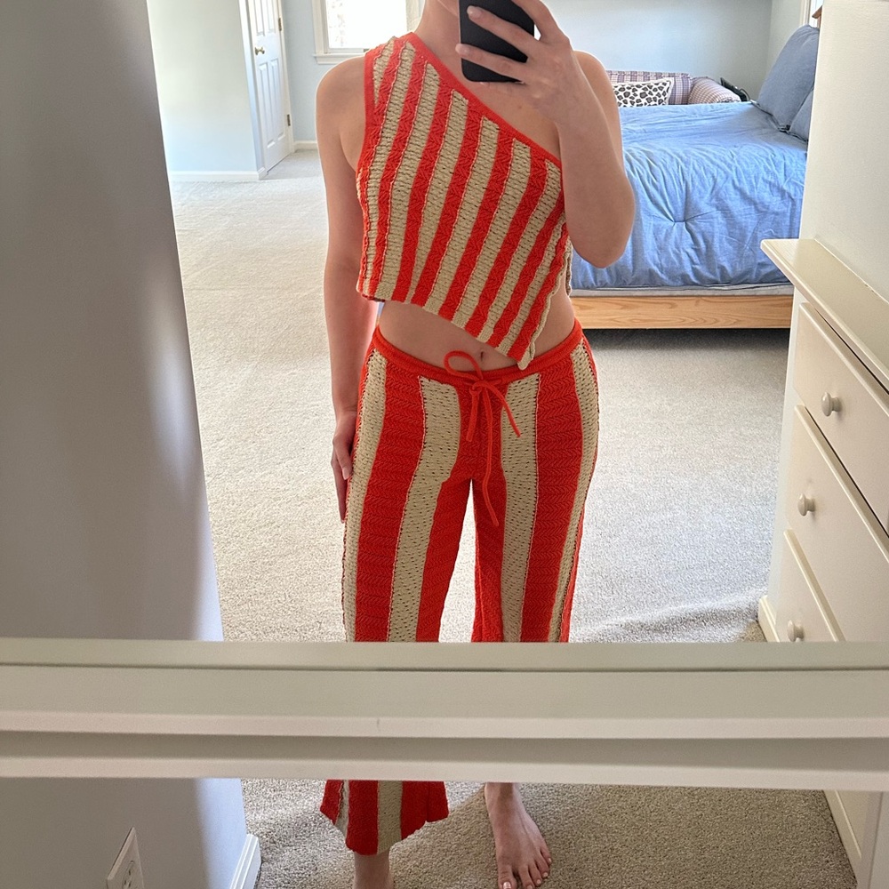 Free People Women's Red Joan Fauxchet Set